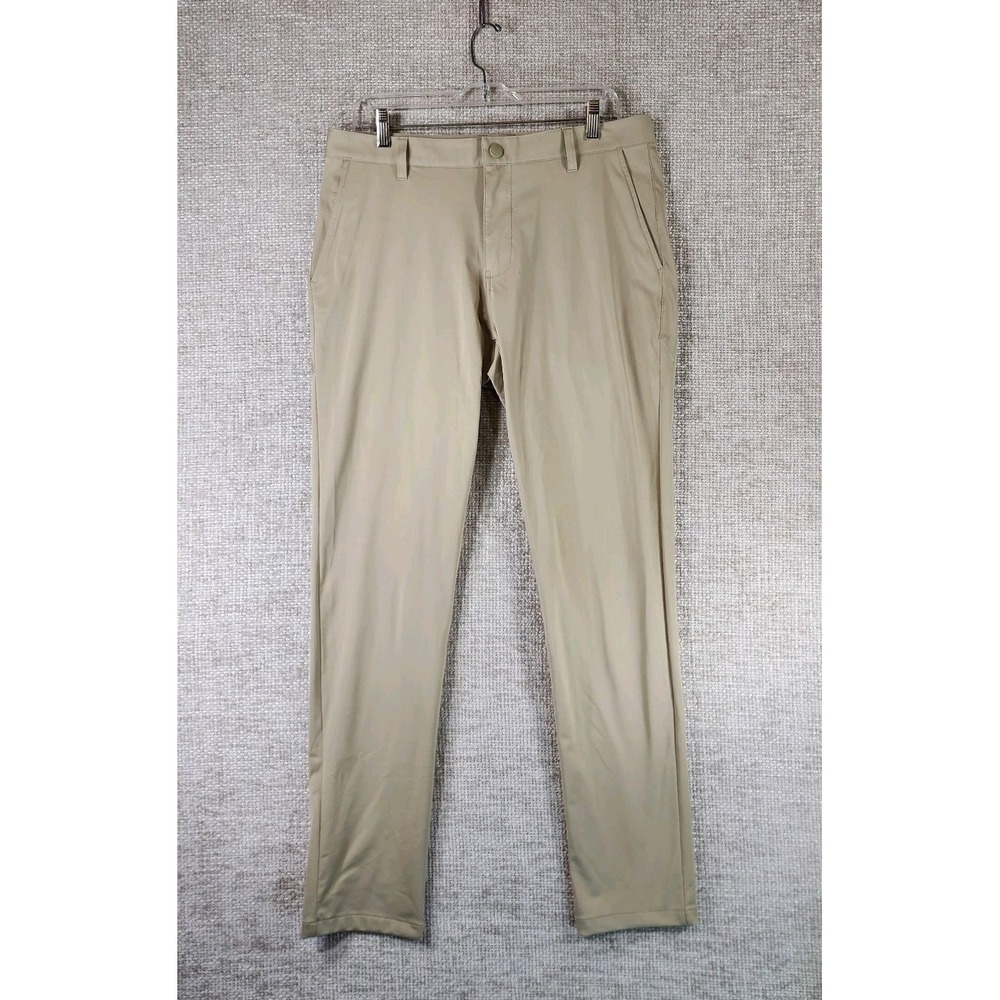 Rhone Commuter Slim Pants Mens 33x33 Khaki Tan Performance Stretch Straight EUC